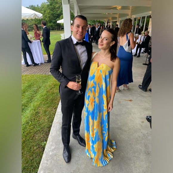 L'IDEE BLACK TIE GOWN IN JARDIN BLUE from Revolve - Picture 4 of 6